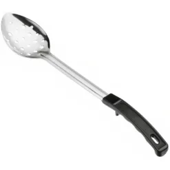 Cuchara perforada de acero inoxidable con mango plástico