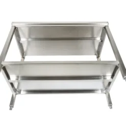 Alternative view of Mesa de trabajo de acero inoxidable con zócalo