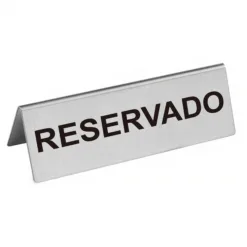 Placa "RESERVADO" de acero inoxidable