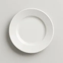 Plato postre ala ancha de porcelana. Modelo HORECA