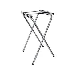 Soporte para bandejas con tubo metálico cromado