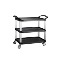 Carro de servicio de 3 estantes. Aluminio y polipropileno