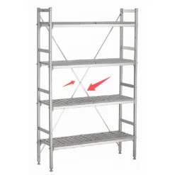 Estantería 4 niveles de aluminio y polipropileno