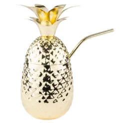 Vaso piña oro de acero inoxidable 18/10