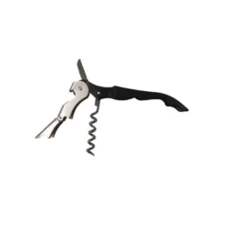 Sacacorchos doble palanca acero inoxidable y negro