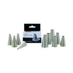 Set de 10 boquillas redondas de acero inoxidable