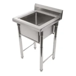 Fregadero individual sin estante de acero inoxidable